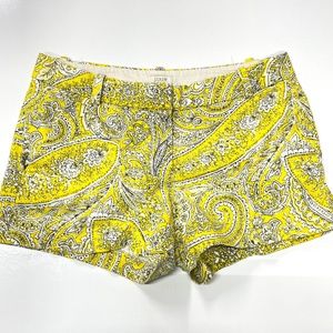 J.Crew Shorts Wmn 4 Antique Yellow Paisley 3" Insm